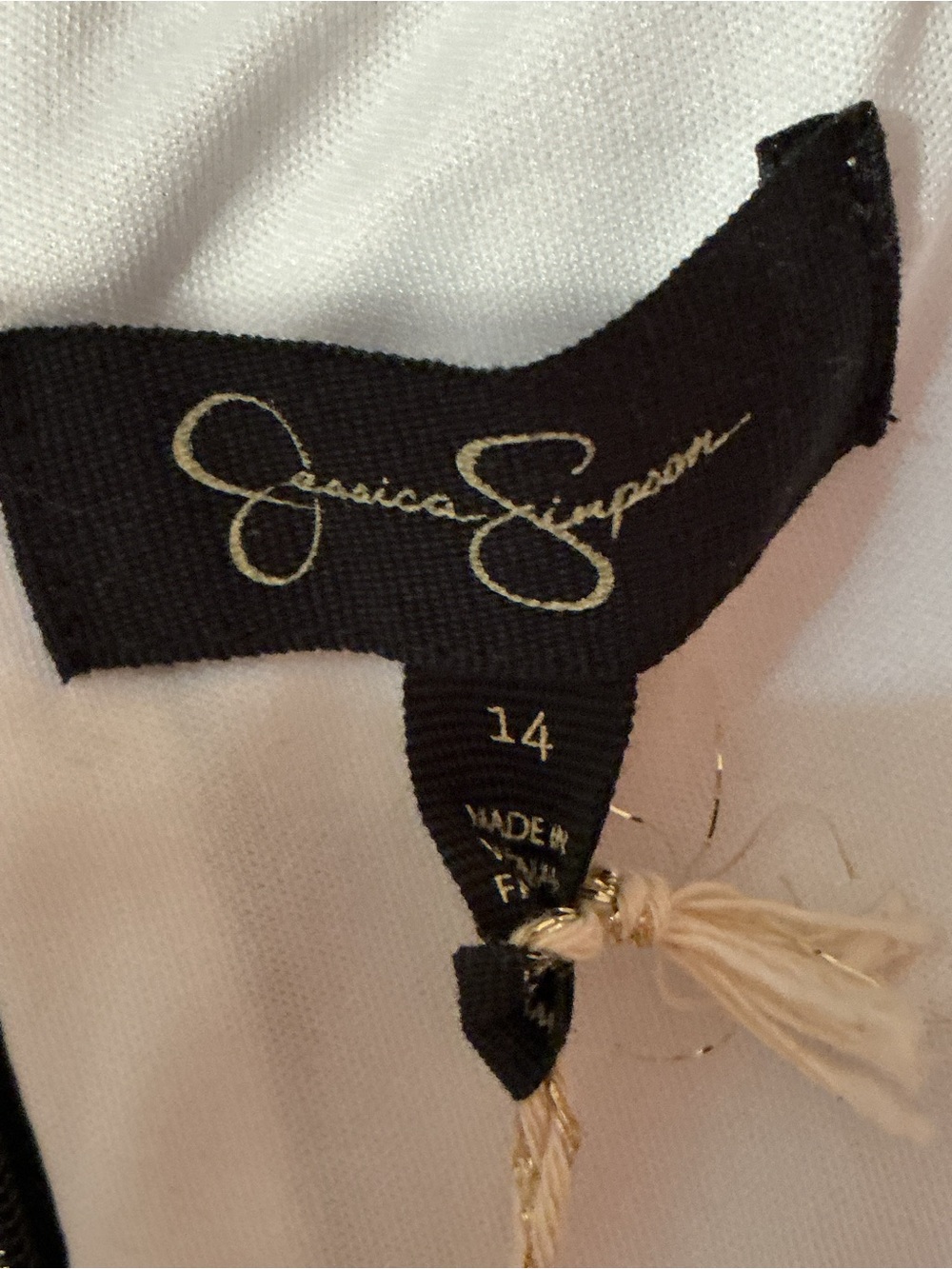 NWT - Jessica Simpson Black and White Scallop-Pattern Midi Dress - Picture 4 of 6